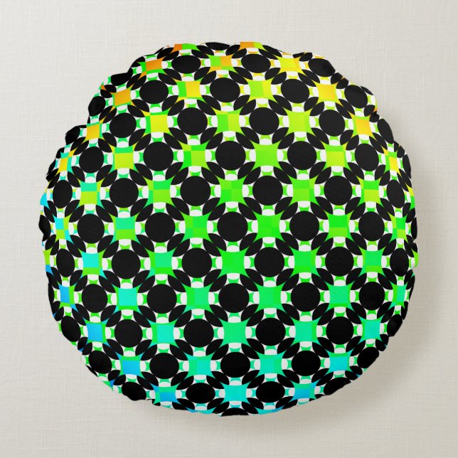 Solid Circle Cross by Kenneth Yoncich Round Cushion (Front)