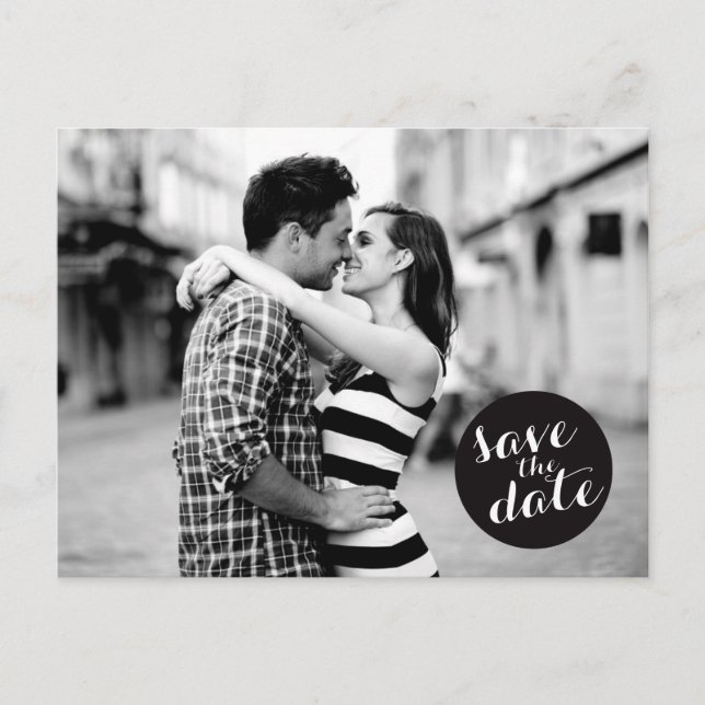 SOLID CIRCLE | SAVE THE DATE ANNOUNCEMENT POSTCARD (Front)