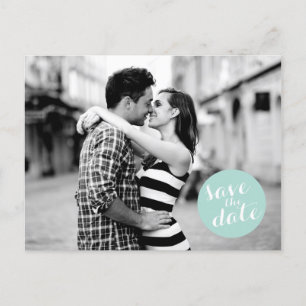 SOLID CIRCLE SAVE THE DATE ANNOUNCEMENT POSTCARD