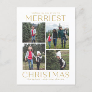 Solid Clean Collage Christmas Postcard