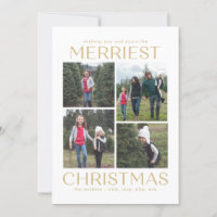 Solid Clean Collage Editable Colour Christmas Card