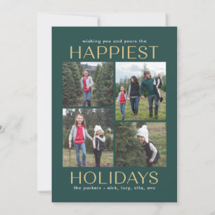 Solid Clean Collage Editable Colour Holiday Card