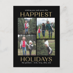 Solid Clean Collage Holiday Postcard