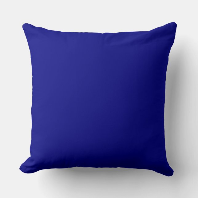 Solid Clear Bright Navy Blue Throw Pillow AH2023 (Front)