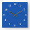 Solid Cobalt Blue with White Numbers Wall Clock