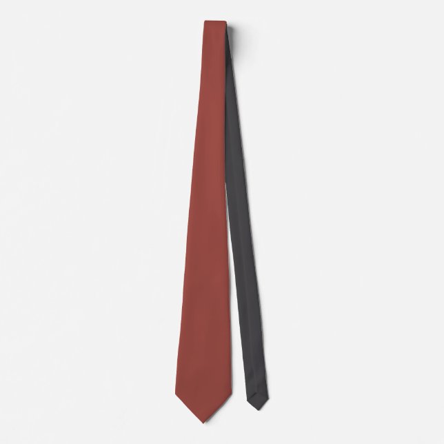 Solid Cognac & Grey Colours Minimalist Plain Moder Tie (Front)