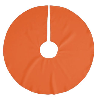 Solid color blood orange brushed polyester tree skirt