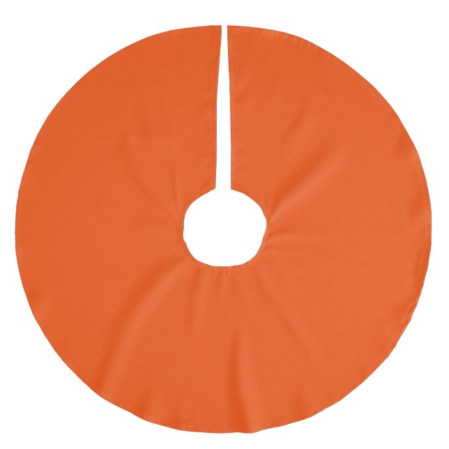 Solid color blood orange brushed polyester tree skirt (Front)