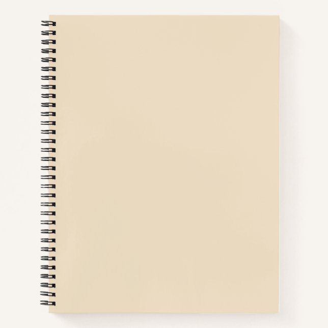 Solid color cream light beige notebook (Front)