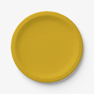 Solid color mustard yellow paper plate