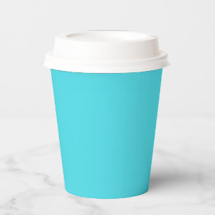 Solid color ocean aqua blue paper cups