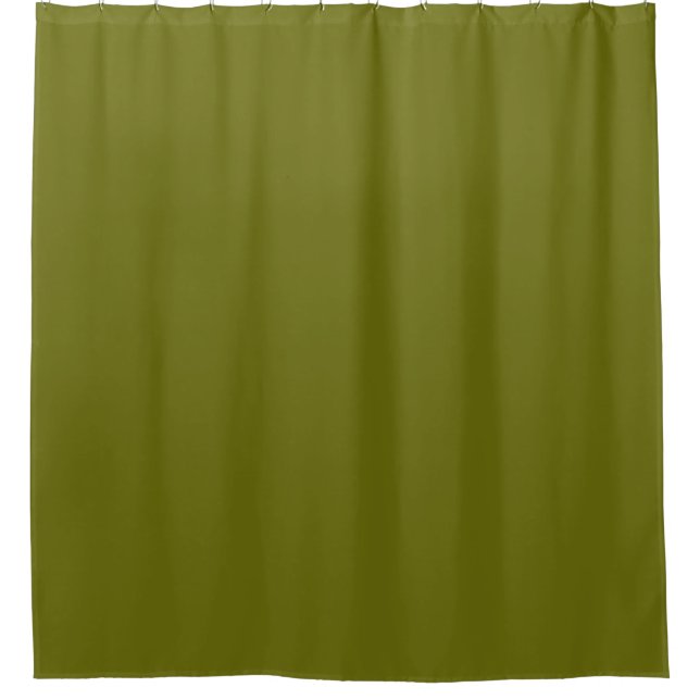 Solid color olive green shower curtain (Front)
