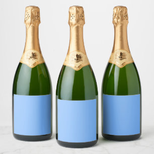 Solid color plain aero sky blue sparkling wine label