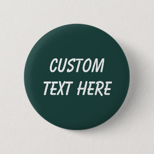 Solid color plain dark emerald green 6 cm round badge