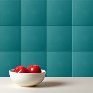  Solid color plain Deep Aqua teal Tile