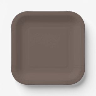 Solid color plain medium taupe pastel b paper plate