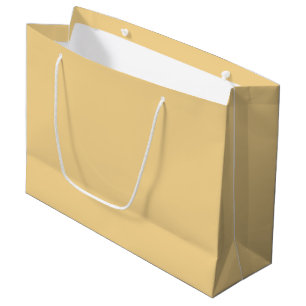 Solid color plain vintage pale yellow large gift bag
