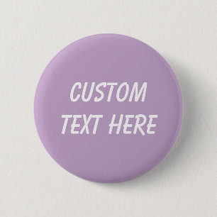 Solid color plain wisteria light purple 6 cm round badge