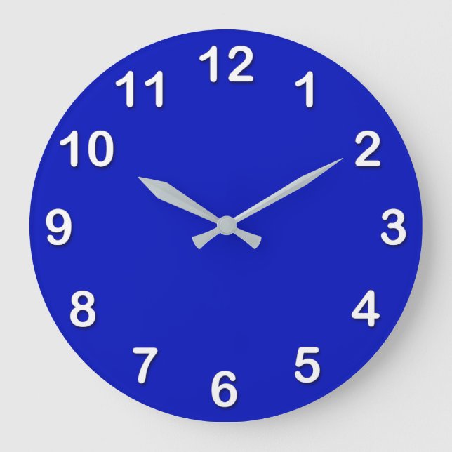 Solid Color: Royal Blue Large Clock (Front)