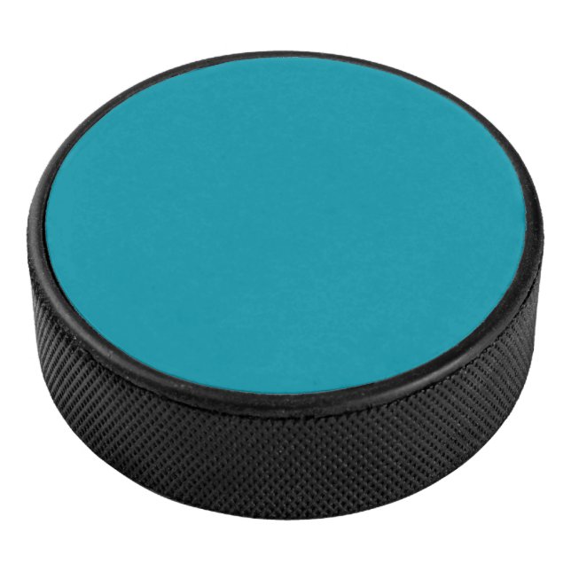 Solid color seaside teal hockey puck (3/4)