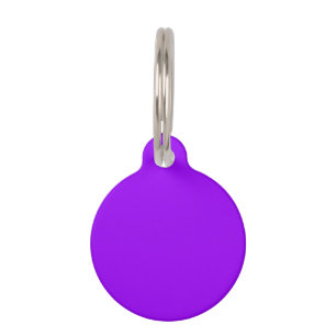 Solid color vivid violet purple pet tag