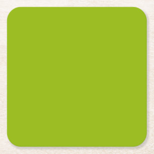 Solid Colour: Apple Green Square Paper Coaster
