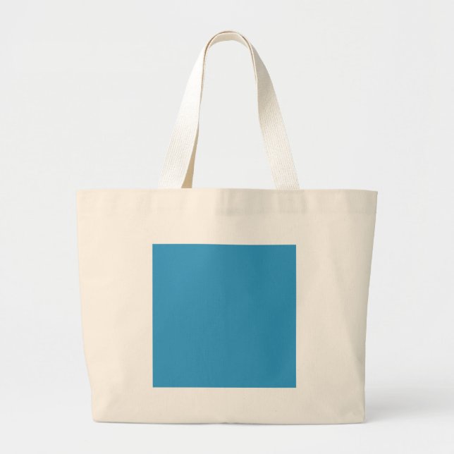 Solid Colour Background Blue 3399CC Template Large Tote Bag (Front)