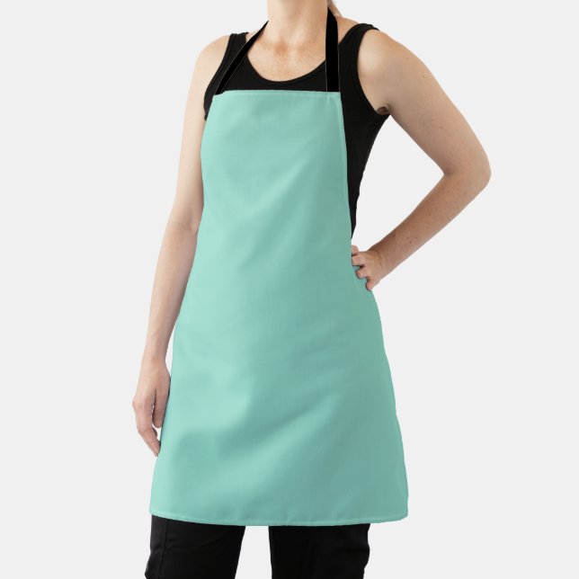 Solid colour Beach Glass plain aqua green mint  Apron (Insitu)