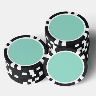 Solid colour Beach Glass plain aqua green mint Poker Chips