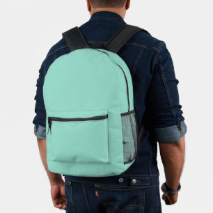 Solid colour Beach Glass plain aqua green mint Printed Backpack