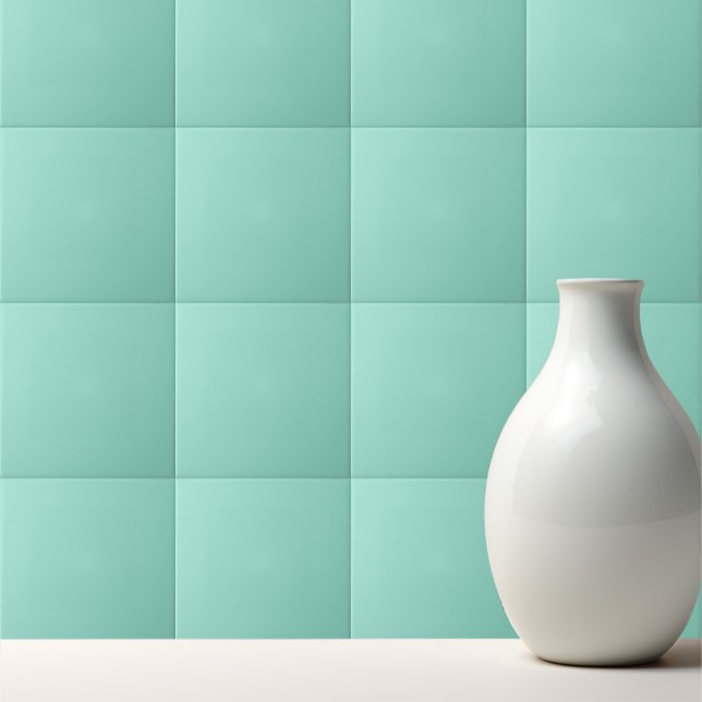 Solid colour Beach Glass plain aqua green mint  Tile (Creator Uploaded)