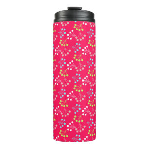 Solid colour berries simple pattern retro sixties thermal tumbler