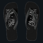 Solid Colour Black Mr & Mrs Wedding Memento Jandals<br><div class="desc">A bold colour with chic fonts make a statement piece for a reception favour or anniversary party. Items are easier to customise when you replace all text and photos first. If your art still needs to be adjusted, click on the Customise This button. This will take you to a design...</div>