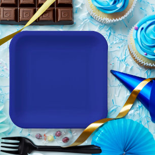 Solid Colour Blue Party Paper Plate