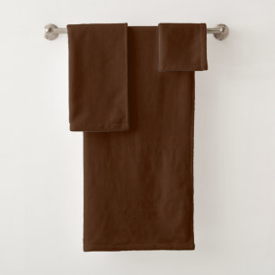 solid colour  brown bath towel set