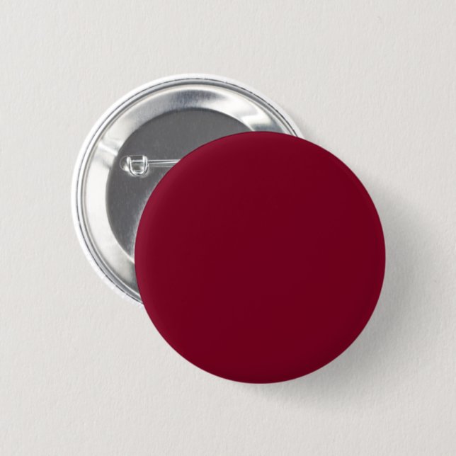 Solid colour burgundy maroon 6 cm round badge (Front & Back)