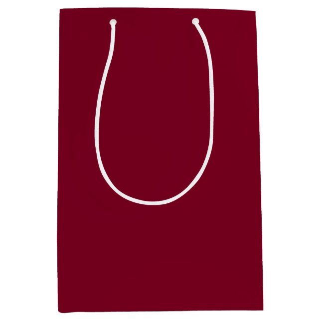 Solid colour burgundy maroon medium gift bag (Front)