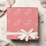 Solid Colour Coral Peach - Mr & Mrs Wedding Favour Wrapping Paper<br><div class="desc">A beautiful colour with chic fonts make a statement piece for a reception favour. This would be perfect for receptions and anniversary parties. Items are easier to customise when you replace all text and photos first. If your art still needs to be adjusted, click on the Customise This button. This...</div>