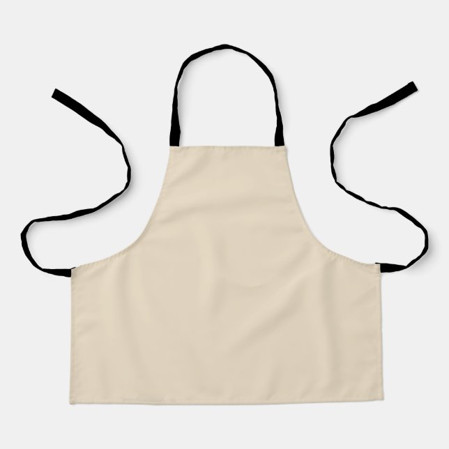 Solid colour cream light beige apron (Front)
