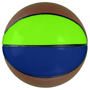 solid colour dark blue and neon green basketball