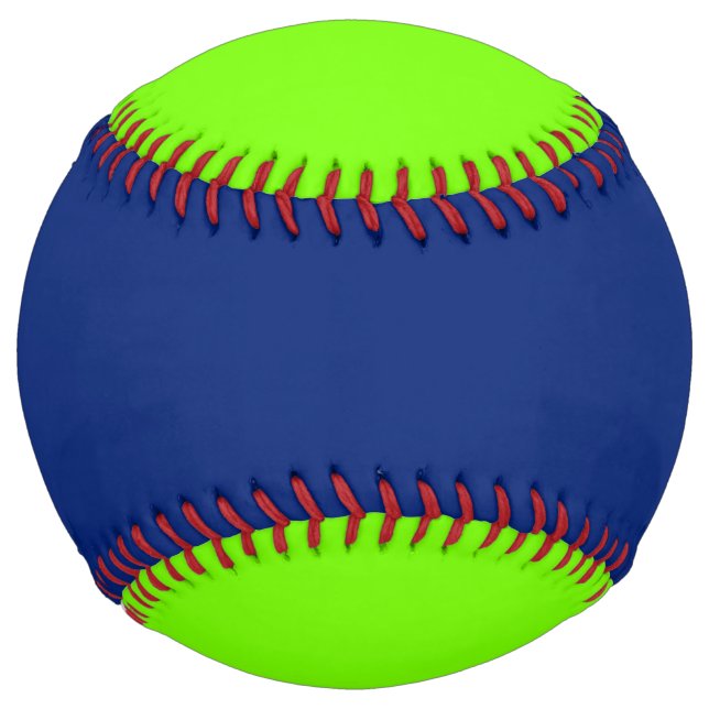solid colour dark blue and  neon green softball (Front)