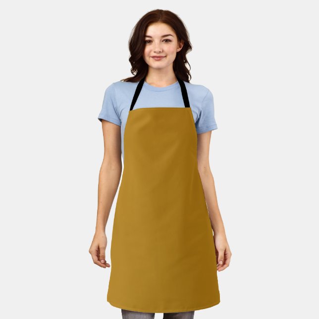 Solid colour dark mustard brownish yellow apron (Worn)