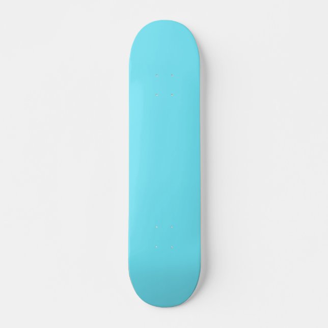 Solid colour electric light aqua blue skateboard (Front)