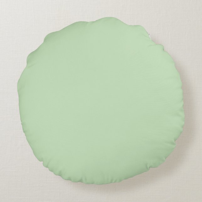 Solid Colour Elegant Sage Green Trendy Fashionable Round Cushion (Back)