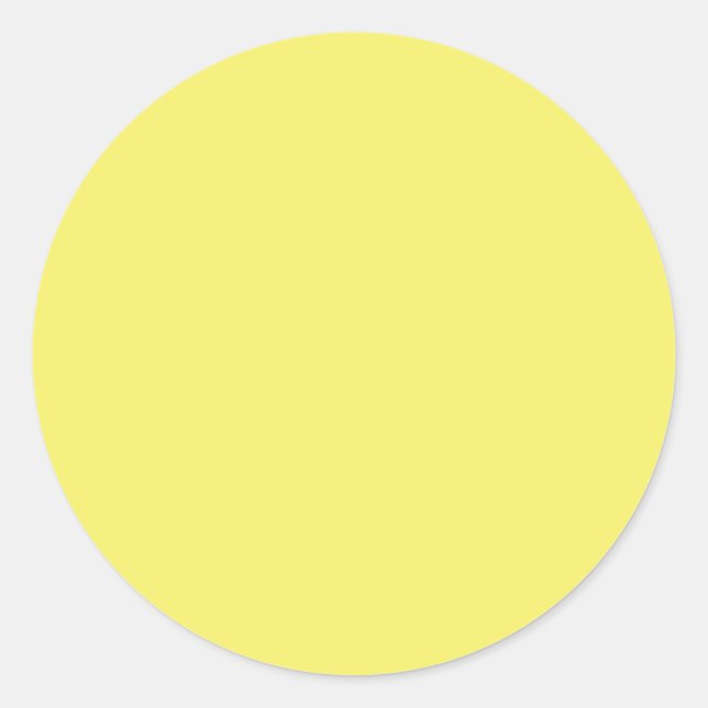 Solid Colour FFFF66 Yellow Background Template Classic Round Sticker (Front)
