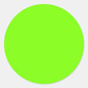 solid colour fluorescent  green background classic round sticker