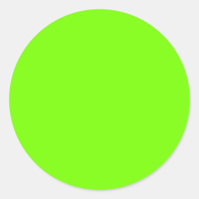 solid colour fluorescent  green background classic round sticker (Front)