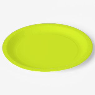 solid colour fluorescent  yellow background paper plate