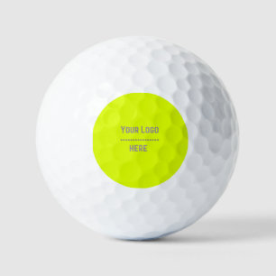 solid colour fluorescent  yellow - your  logo  golf balls