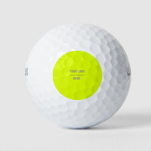 solid colour fluorescent  yellow - your  logo  golf balls